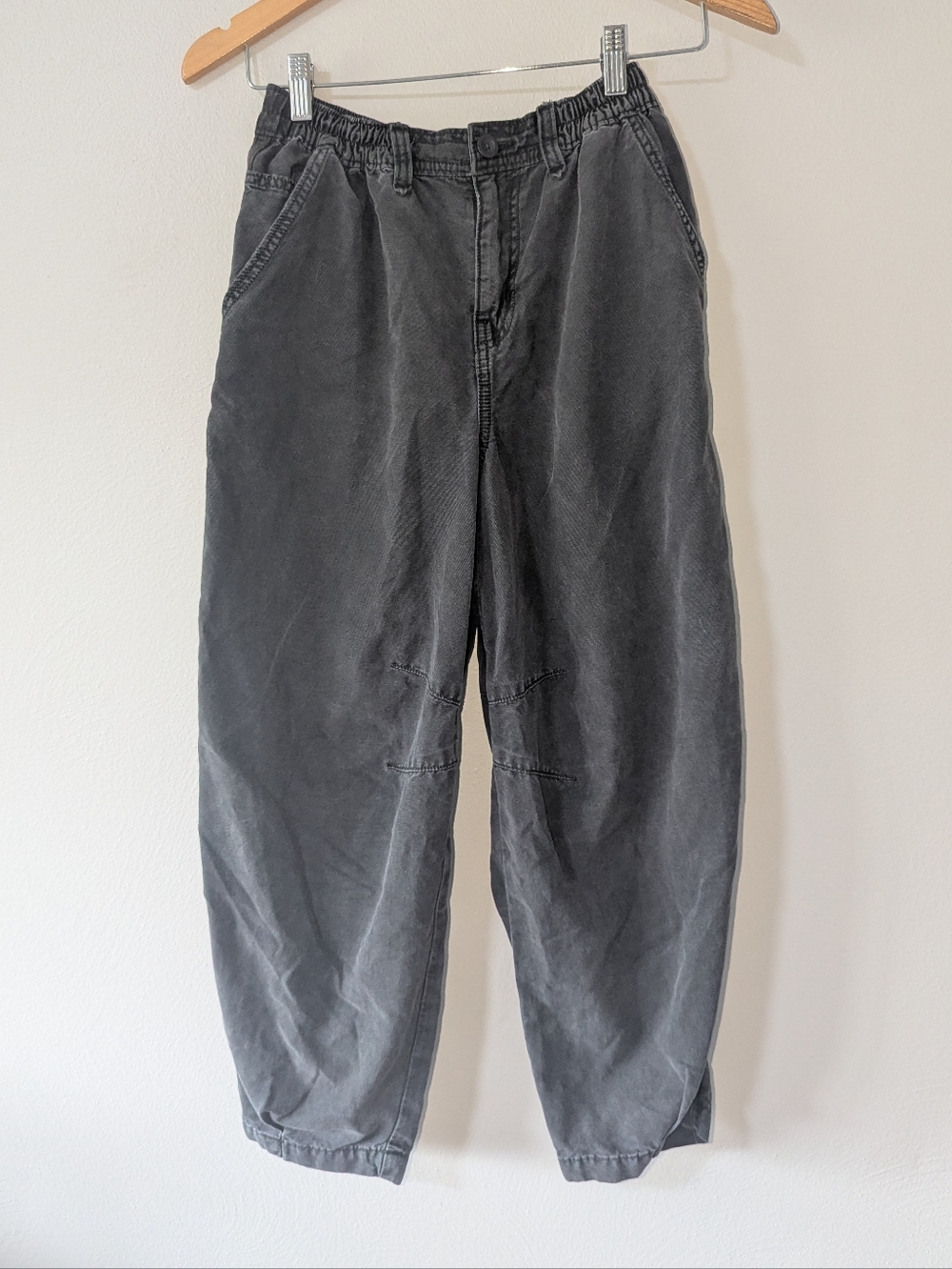 XS Aerie Washed Gray Cotton Lyocell Blend Casual Pants